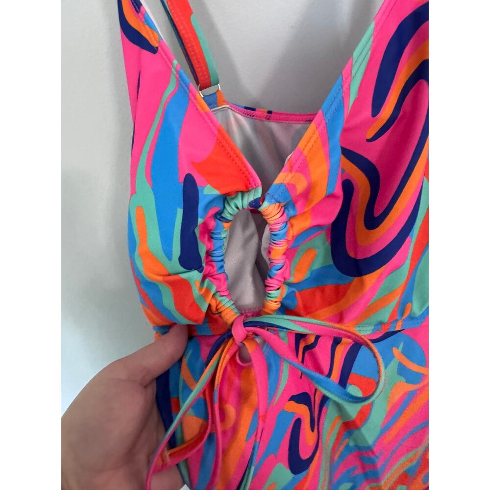 Swim Lushoire Summer Beach Bright Printed Swim Tankini Top Women's Plus Size 4X - Picture 5 of 11